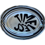 Ferio Tego Timeless Nat Sherman Sterling Oval Glass Ashtray