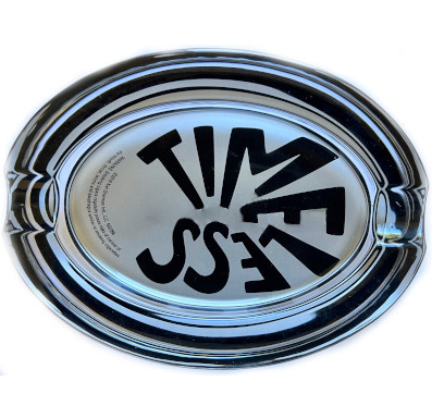 Ferio Tego Timeless Nat Sherman Sterling Oval Glass Ashtray