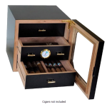 RENOWNED COLLECTION -Black Cabinet Humidor - Holds 75