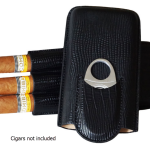 THE GENTLEMEN CLUB COLLECTION -Palermo- Crocodile Leather Case - Brown - Includes Cutter