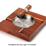 Elegant Handmade Wood Grain Ashtray for Four Cigars