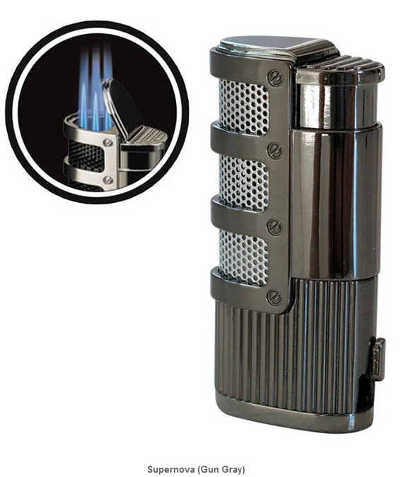Supernova Triple Flame Lighter - Gun Grey